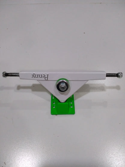 Penny Longboard White / Lime Trucks [pair] - LocoSonix