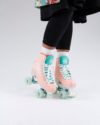 Rio Script Roller Skates - Peach/Green