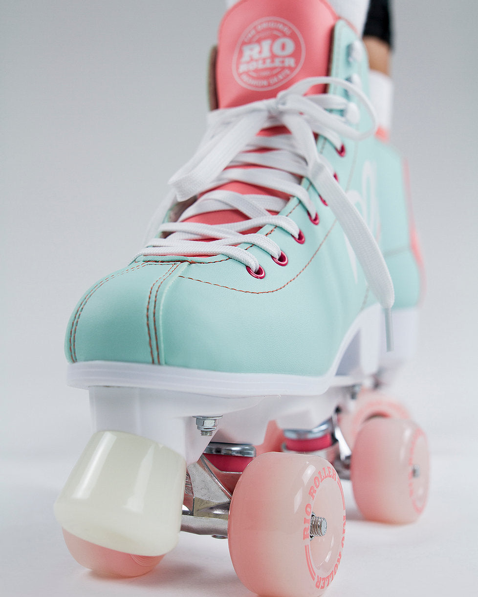 Rio Script Roller Skates - Teal/Coral