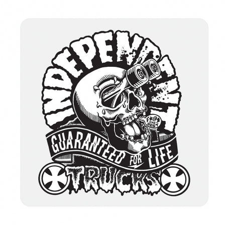 Independent Gashed Clear Sticker - Black/White 5x5"