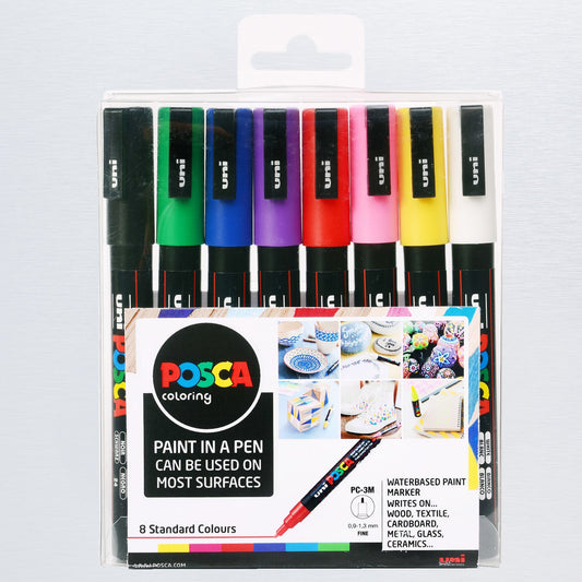 POSCA PC-3M Paint Marker Set 0.9-1.3mm [8C]