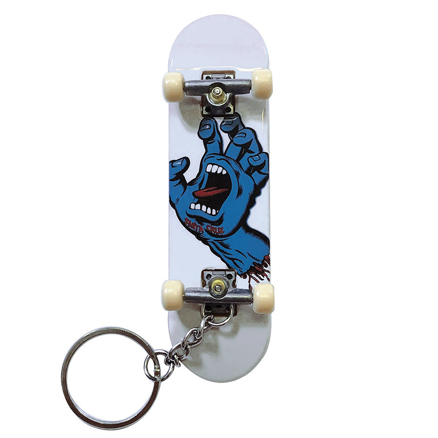 Santa Cruz Screaming Hand Fingerboard Keychain - White