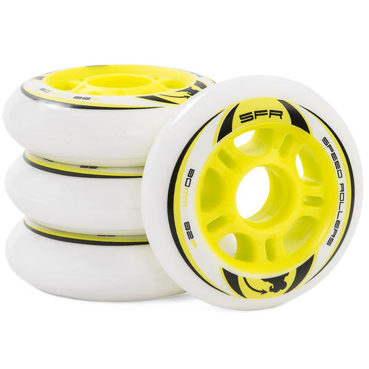 SFR Inline Skates Wheels - White/Yellow [set/4]
