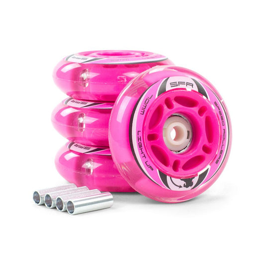 SFR Light-Up Inline Skates Wheels - Pink [set/4]
