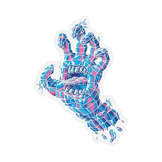 Santa Cruz Crystal Hand Clear Sticker 4x2.875"