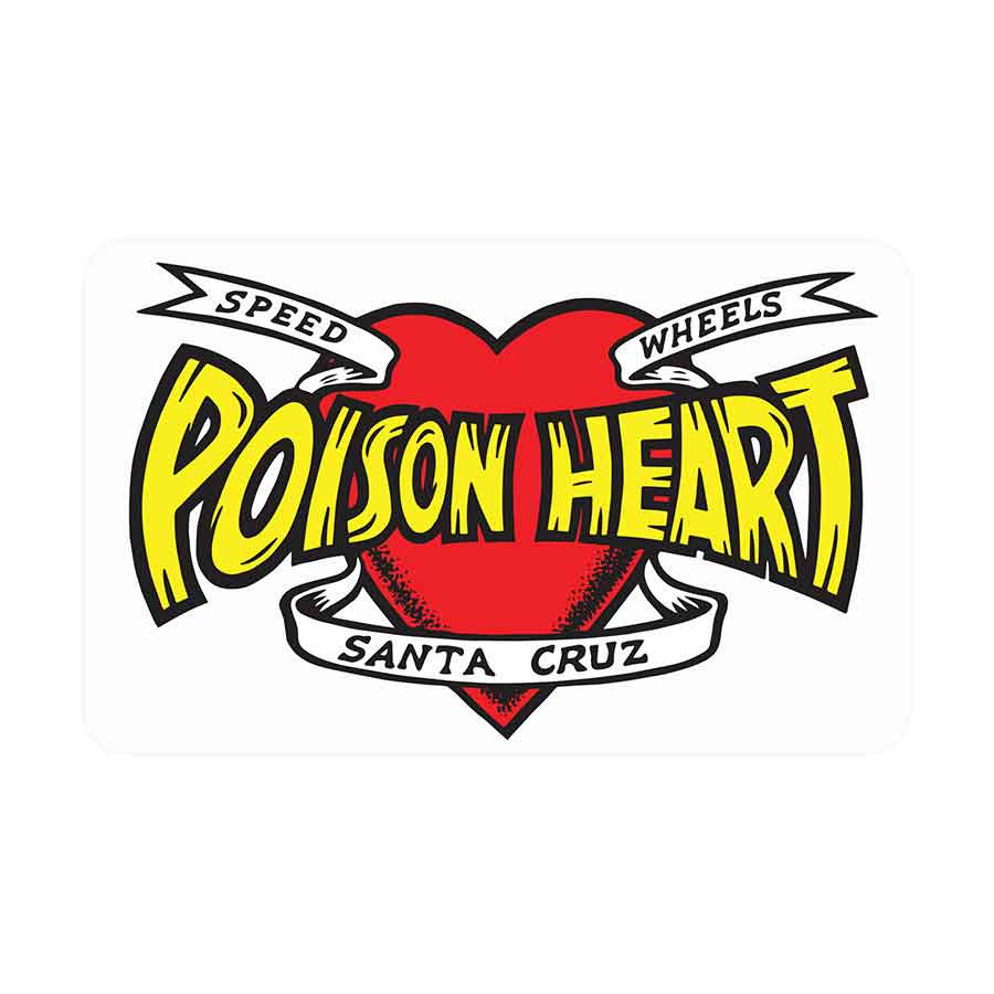 Santa Cruz Poison Heart Clear Sticker 5x3.125"