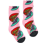 Santa Cruz Double Dot Allover Crew Socks - Pink [girls]