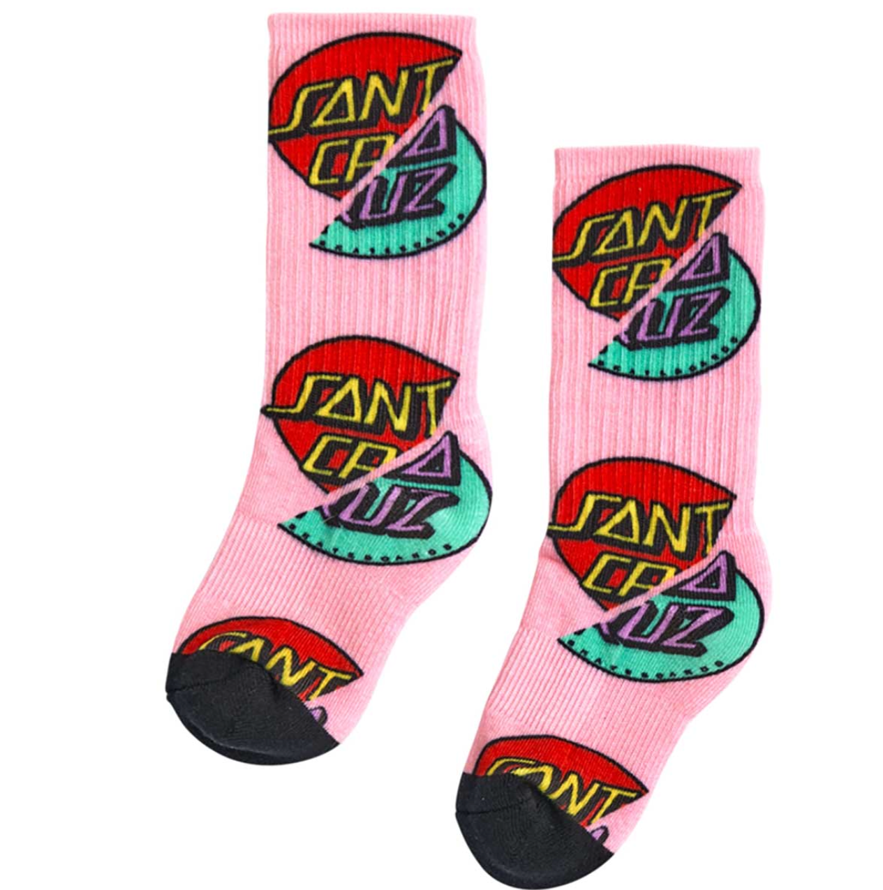 Santa Cruz Double Dot Allover Crew Socks - Pink [girls]