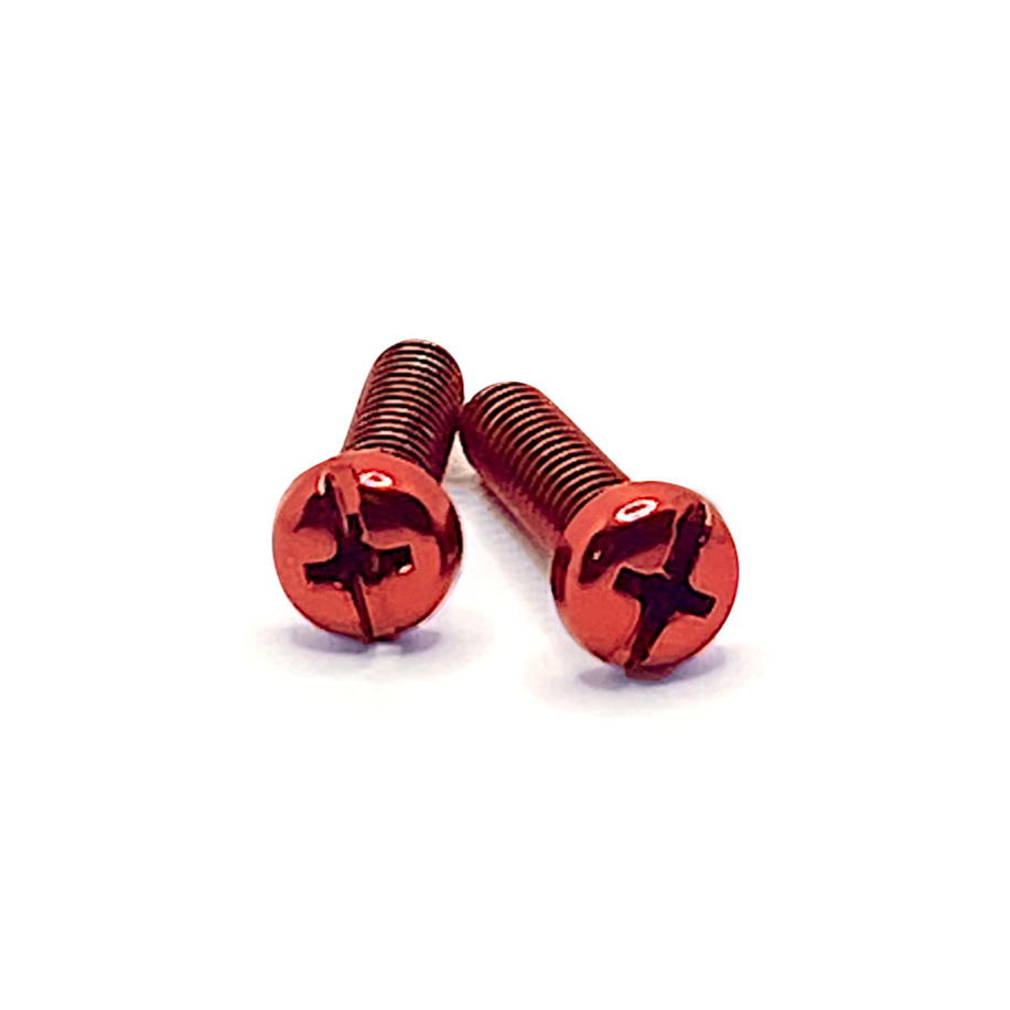 Rollerstuff Short Metallic Toe Plugs Bolts - Red 3/4" [set/2]