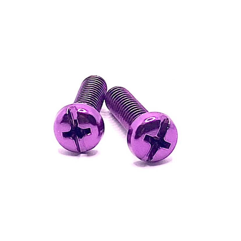 Rollerstuff Long Metallic Toe Stops Bolts - Purple 1 1/8" [set/2]