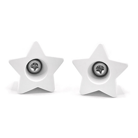 Rollerstuff STAR TWINKLE TOES Bolt-on Stopper - White [set/2]