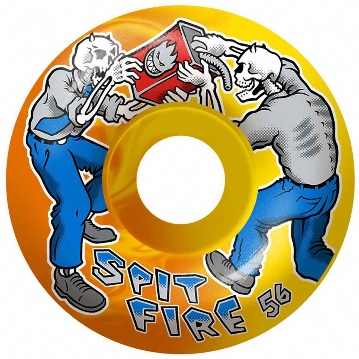 Spitfire Team Firefight Skateboard Wheels - Orange/Yellow 56mm 99A [set/4]