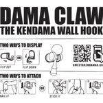 Sweets Kendamas DAMA CLAW KENDAMA WALL HOOK - Black