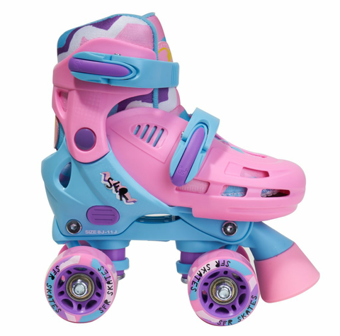 SFR HURRICANE III Adjustable Roller Skates - Pink/Blue