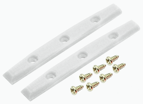 Teak Fingerboard Board Rails [+screws] - White