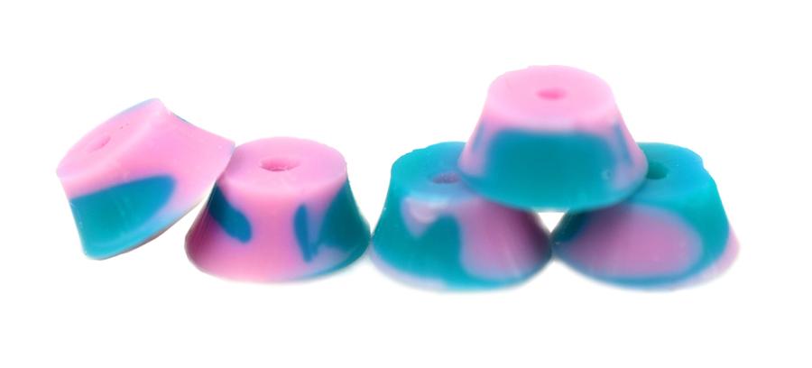 Teak Fingerboard Bubble Bushings - Pink/Teal Swirl - LocoSonix