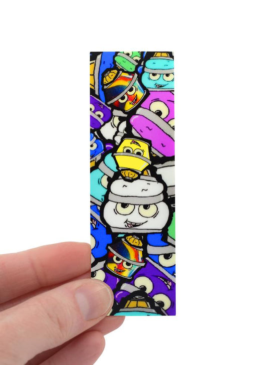 Teak Fingerboard Deck Graphic Wrap - Bubble Bushing Collage - LocoSonix