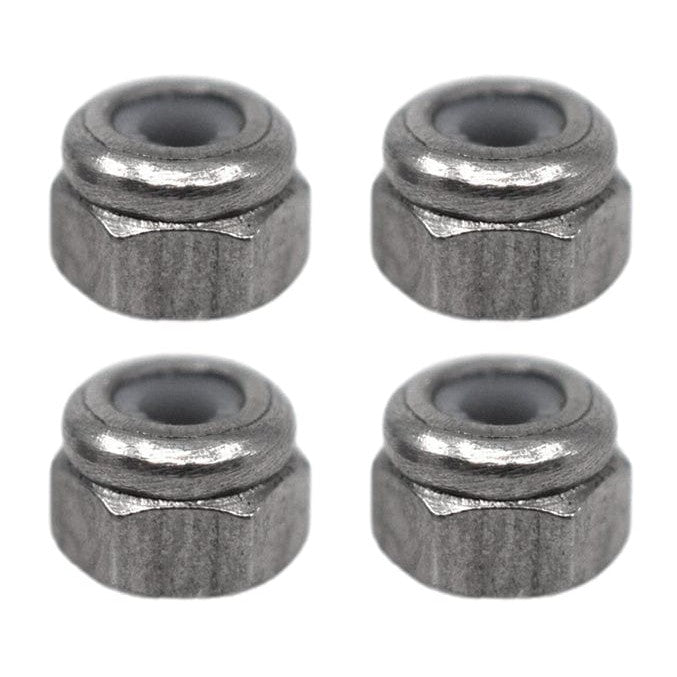 Teak Stainless Steel Fingerboard Axle Nuts [set/4]