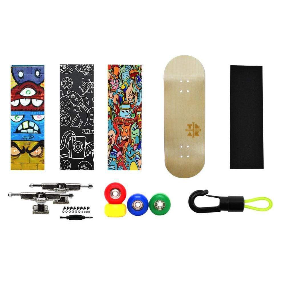 Teak Fingerboard Starter Set No. 1 - [deck, 3-wrap, tricktape, trucks, wheels]