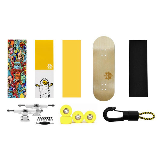 Teak Fingerboard Starter Set No. 3 - [deck, 3-wrap, tricktape, trucks, wheels]