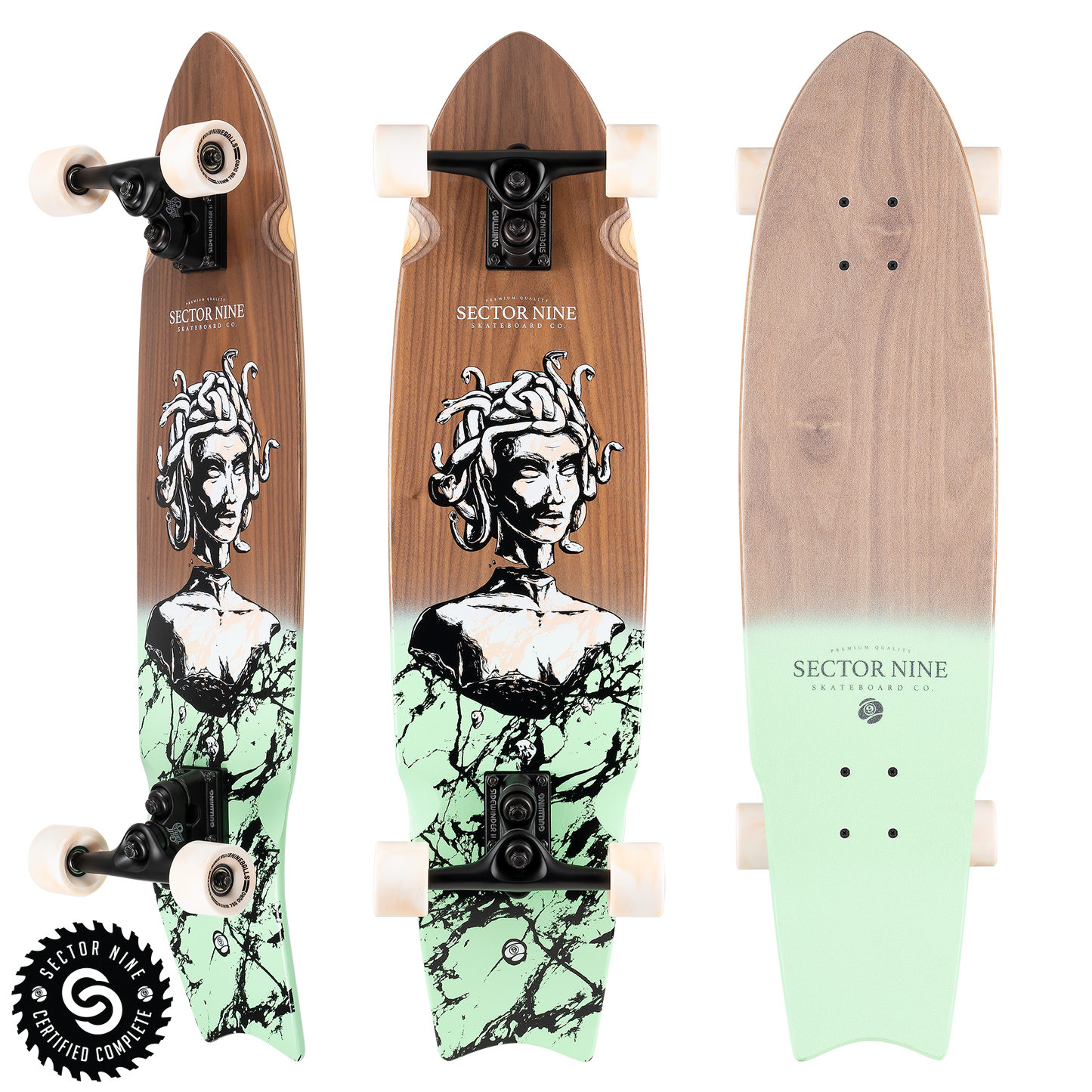 Sector9 Unagi Gorgon Walnut Longboard Complete 34.5"