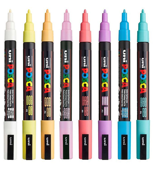 POSCA PC-3M Paint Marker Set 0.9-1.3mm [8C] Soft Colors