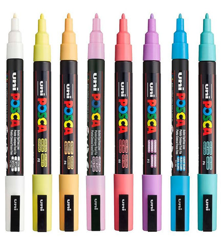 Uni POSCA PC-3M Paint Marker Set 0.9-1.3mm [8C] Soft Colors