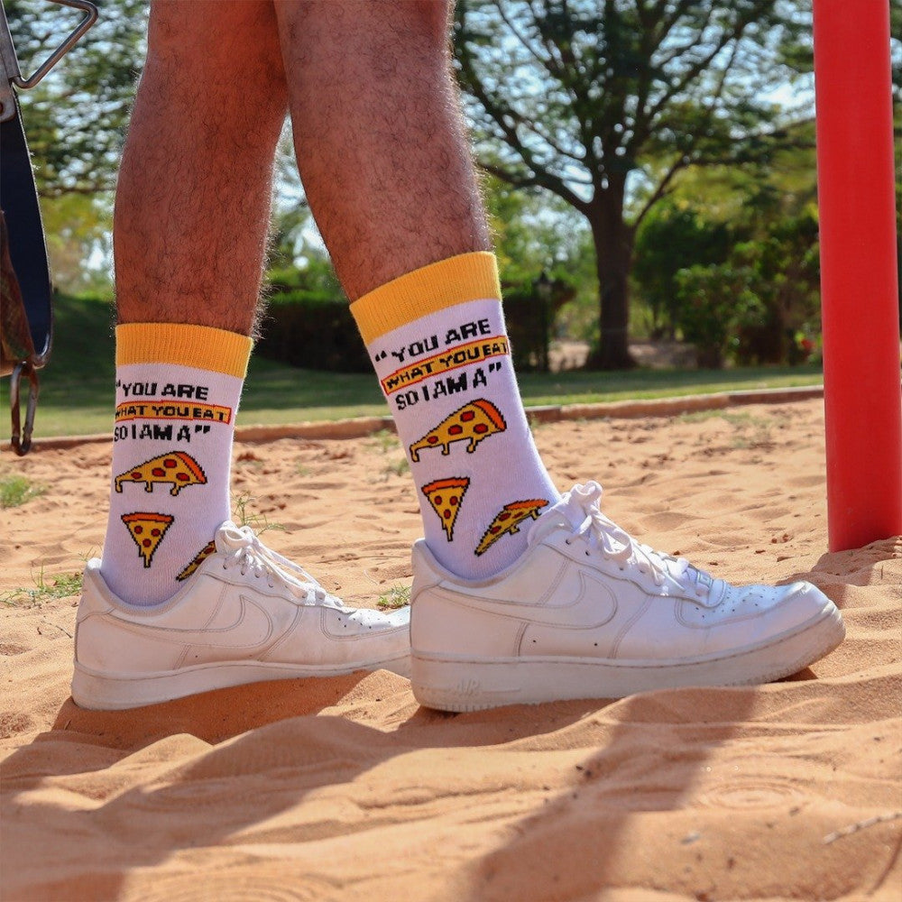 Claw Pizza Socks - White