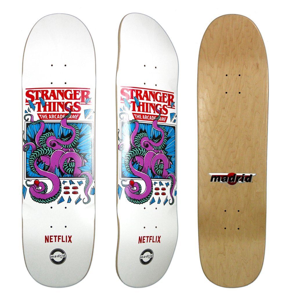 Madrid Stranger Things 2 Arcade Skateboard Deck 8.25"