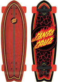 Santa Cruz Flame Dot Shark Cruzer Longboard Complete 27.7"