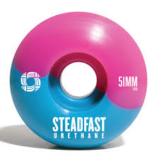 Steadfast 50/50 Skateboard Wheels - Blue/Pink 51mm 100A [set/4]