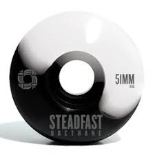 Steadfast 50/50 Skateboard Wheels - BLACK/WHITE 51mm 100A [set/4]