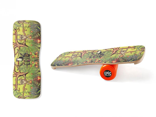 Epic Retro Jungle Balance Board With Roller [with stopper]