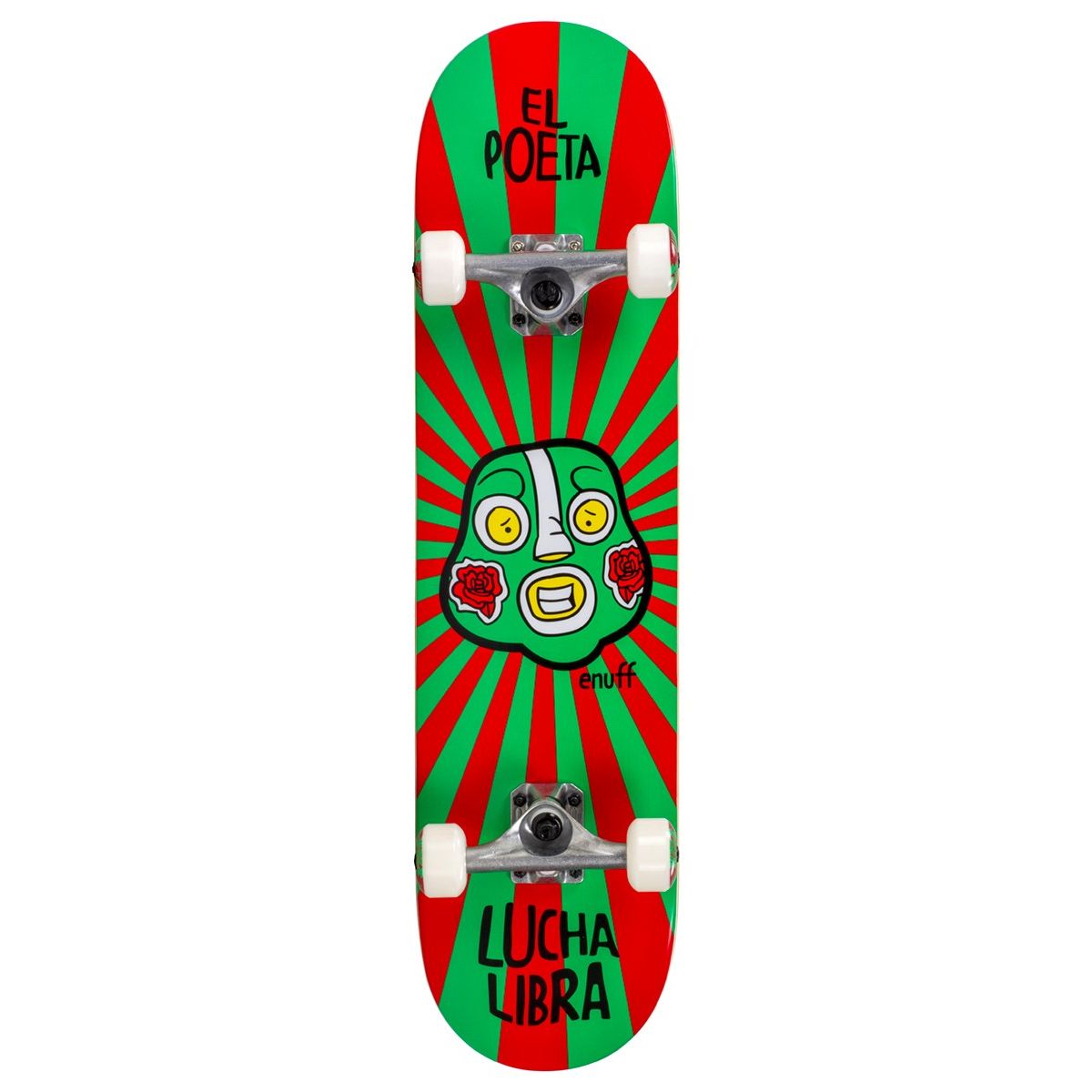 Enuff LUCHA LIBRE  Skateboard Complete - Red/Green 7.75”
