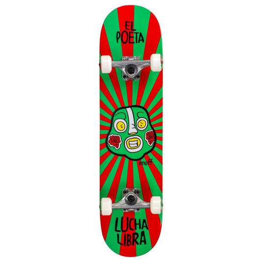 Enuff LUCHA LIBRE  Skateboard Complete - Red/Green 7.75”