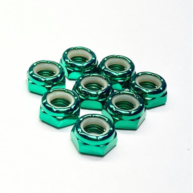 Rollerstuff Bling T'ings Metallic Axle Nuts - Green [set/8]