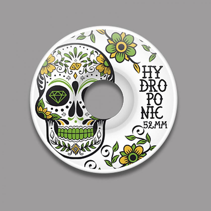 HydroPonic Mexican Skull Skateboard Wheels - Green 52mm 100A [set/4]