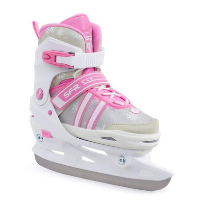 SFR Nova Adjustable Ice Skates - White/Pink