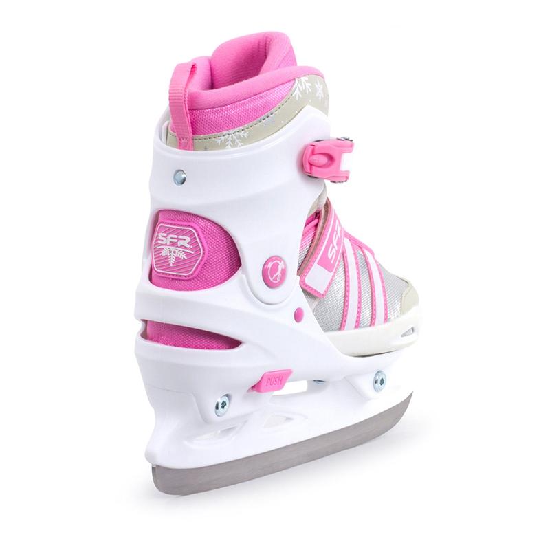 SFR Nova Adjustable Ice Skates - White/Pink