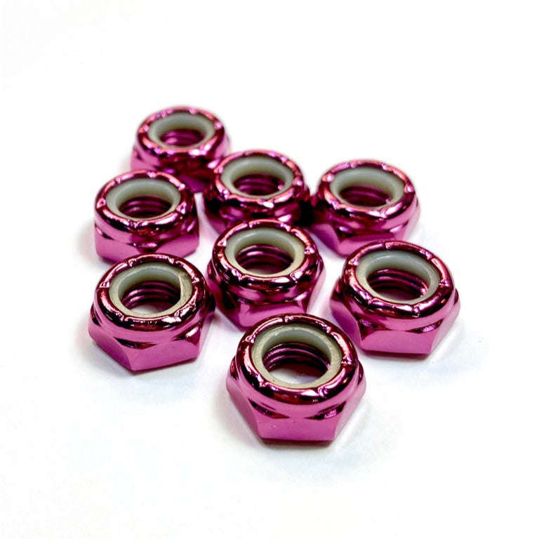 Rollerstuff Bling T'ings Metallic Axle Nuts - Pink [set/8]