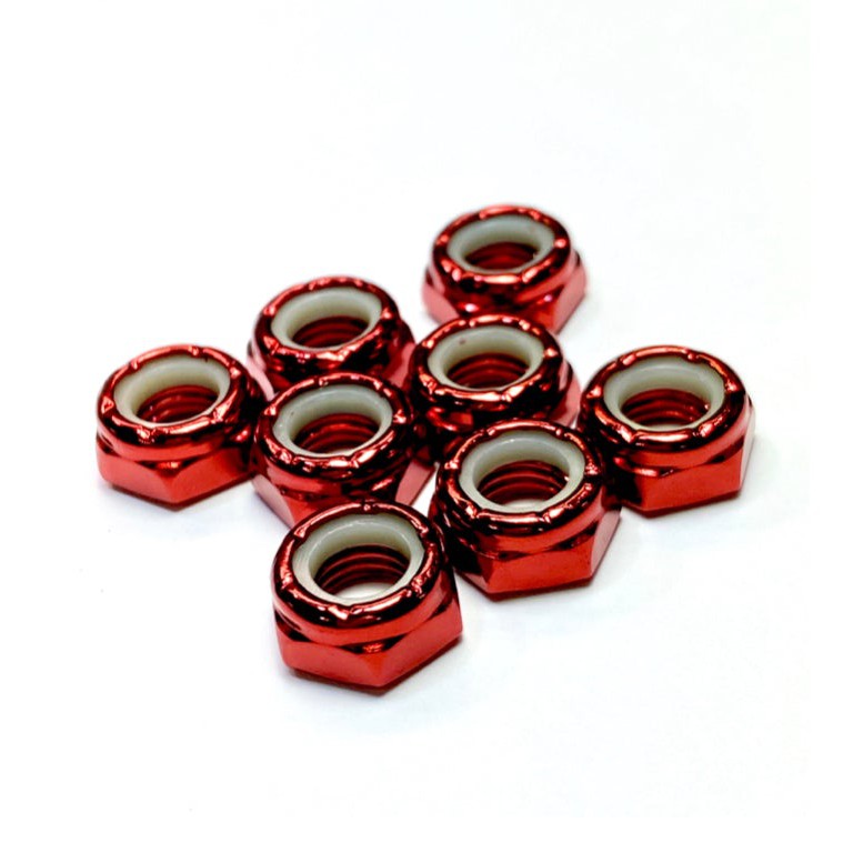 Rollerstuff Bling T'ings Metallic Axle Nuts - Red [set/8]