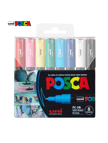 Uni POSCA PC-1MR Paint Marker Set 0.7mm [8C] Soft Colors