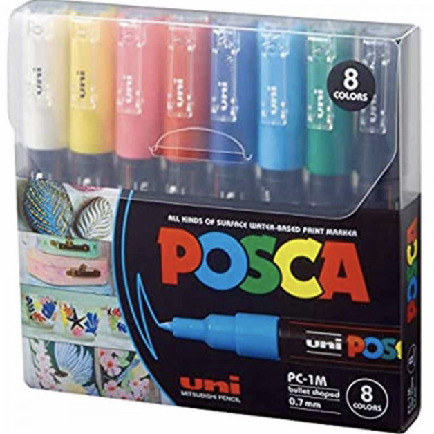 POSCA PC-1M Paint Marker Set 0.7mm [8C]