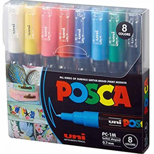 POSCA PC-1M Paint Marker Set 0.7mm [8C]