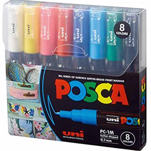 Uni POSCA PC-1M Paint Marker Set 0.7mm [8C]
