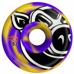 Pig HEAD CONICAL Skateboard Wheels - Swirl Purple/Yellow 53MM [set/4]