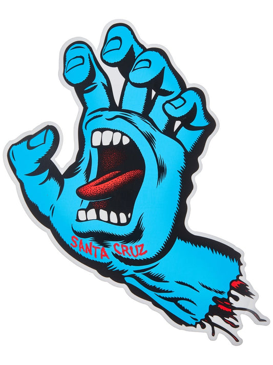 Santa Cruz Screaming Hand Blue Sticker 7.9x10"