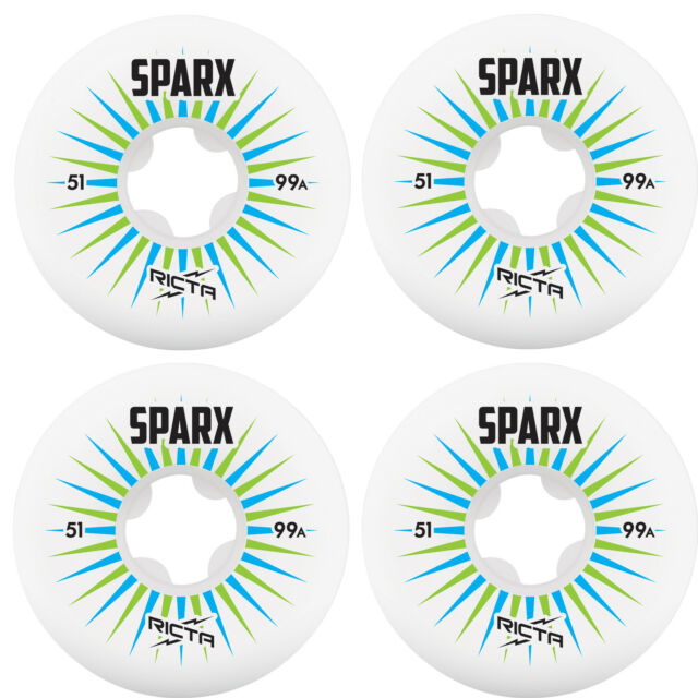 Ricta Sparx Skateboard Wheels - Green/White 51mm 99A [set/4]