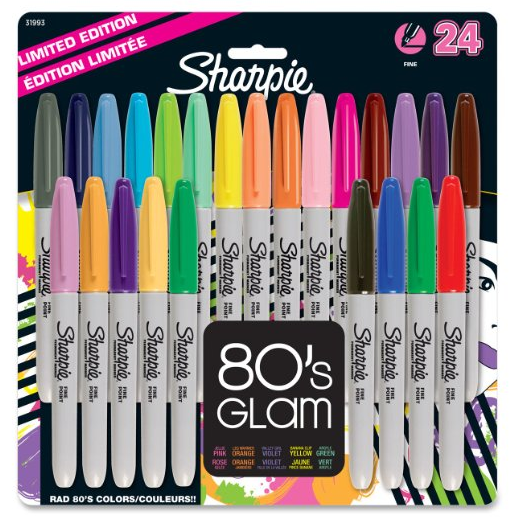 Sharpie Fine Tip Permanent Markers - 80s Glam Colors [pack/24]