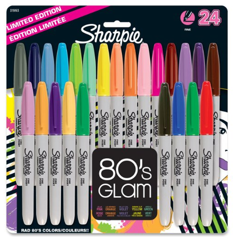 Sharpie Fine Tip Permanent Markers - 80s Glam Colors [pack/24]